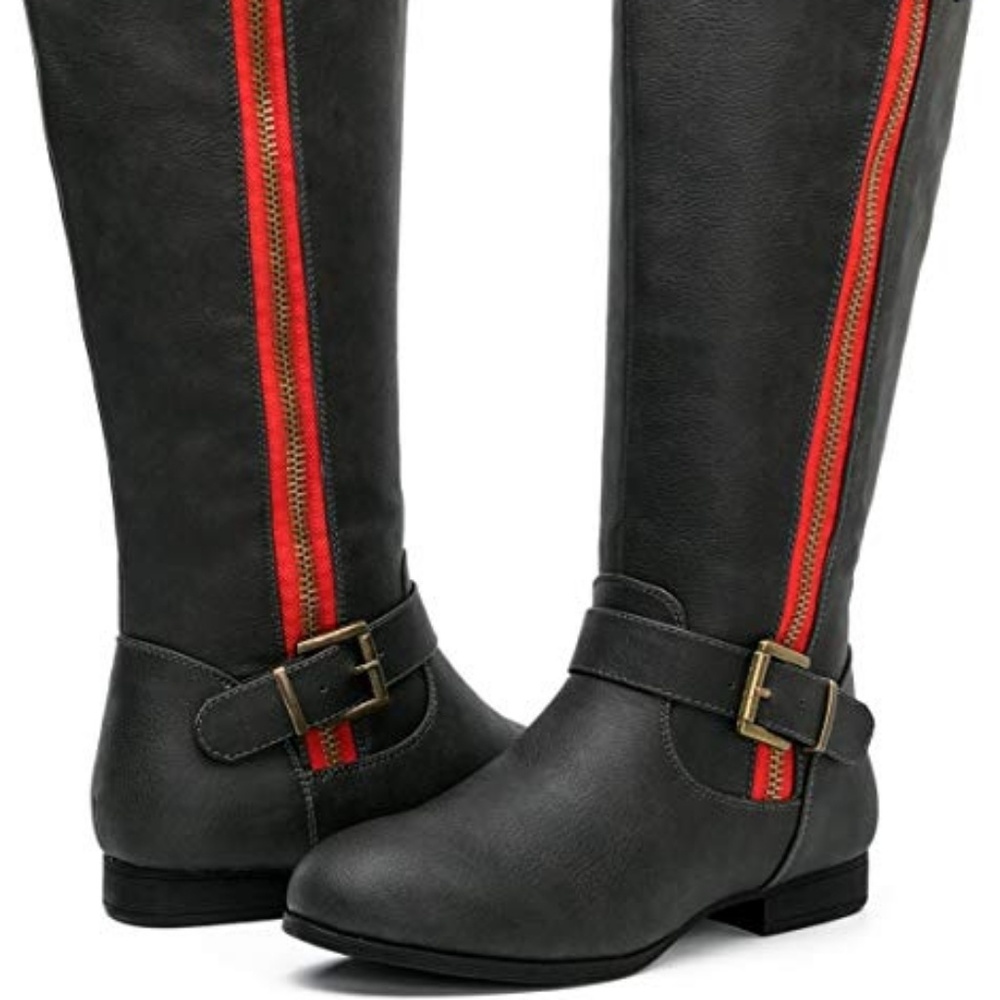 Boots by Global Win, knee high, wide calf. Size 6